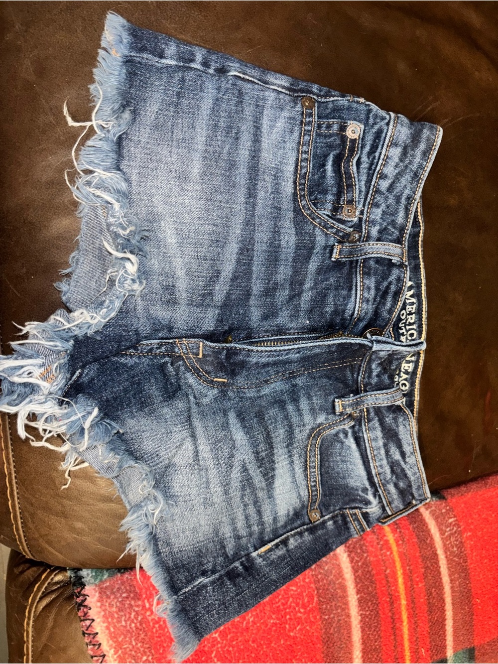 AEO Denim Cutoff Shorts - Medium Wash Blue vintage hi-rise festival